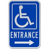 Accessible Entrance Sign Right Arrow